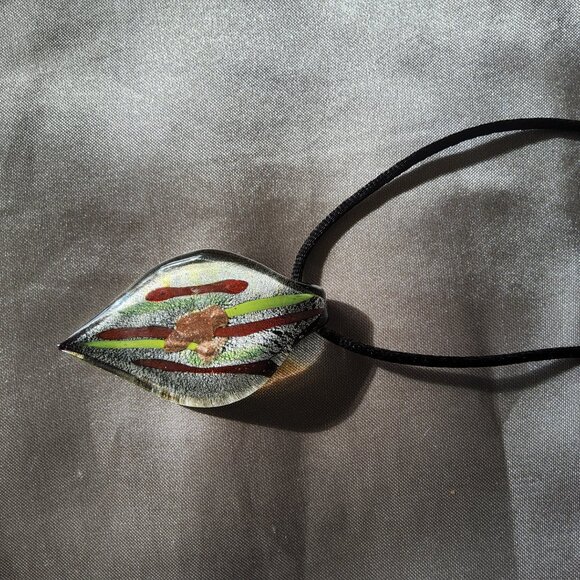 Art Glass Pendant Necklace/Mercy House Horn Halo earrings - Picture 6 of 13